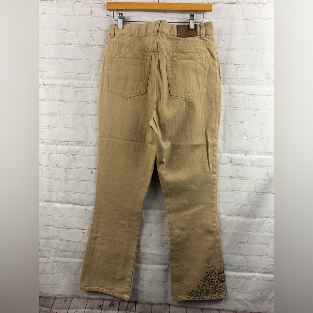 Lauren Jean Co. Jeans Womens Size 8 Khaki High Rise Floral Stenciled Detail - Picture 2 of 14